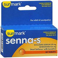 sunmark - Laxative - Tablet - 60 per Bottle 50 mg / 8.6 mg Strength - Docusate Sodium/Calcium Sennosides