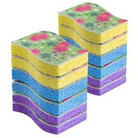 MR.SIGA Cellulose Scrub Sponge, Kitchen and Dish Scrubber, 12-Pack, Size 11 x 7 x 2.2cm