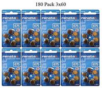 Renata Size 675 0% Mercury Hearing Aid Batteries with Blue Tab Pack of 180