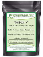 Veggie Caps - 100% Vegetarian Capsules - Size"0" Bulk Clear Empty Vcaps(R), 500 Count