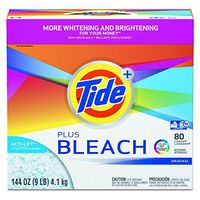 Tide Plus Bleach Powder Laundry Detergent, Original, ( 144 Ounce ., 80 Loads Each), 2 Count