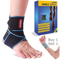 Ankle Brace, Husoo Breathable Ankle Support, Compression Ankle Wrap for Sports Protect, Ankle Sprain, Plantar Fasciitis, One Size Fits All (1 Pieces Blue)