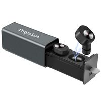 EngraSun Bluetooth 5.0 Mini True Wireless Stereo HiFi Earbuds with Charging Case in-Ear Invisible TWS Earphones Handsfree Car Headphones Sports Headsets with Mic Earpieces Compatible with iOS Android