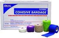 Dukal Cohesive Bandage, 3", Non-Sterile, Latex, Blue, 24rl/bx 24 pcs sku# 1303709MA