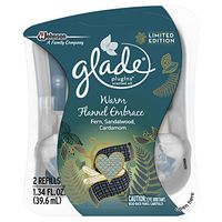 Glade PlugIns Refills Air Freshener, Scented Oil for Home and Bathroom, Warm Flannel Embrace, 1.34 Oz, 2 Count