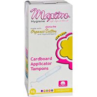 Maxim Hygiene Organic Cotton Cardboard Applicator Tampons Regular - 16 Tampons (Pack of 2)