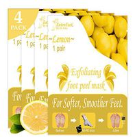 Dr. Entre's Foot Peel Mask | 4 Lemon Pairs | Baby Soft Feet in Just 7 Days, Exfoliating Callus Remover