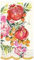 Design Design Paper Hand Towels for Bathroom Guest Towels Disposable Fingertip Towels Scalloped Edge Pomegranate Floral Pak 24
