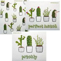 Mixed Cactus Set of 3 Cloths (one of Each Design) Swedish Dishcloths | ECO Friendly Absorbent Cleaning Cloth | Reusable Cleaning Wipes
