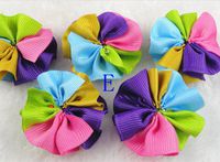 50pcs Rib Color Five Flower Appliques/craft /Sewing 1.7" 5color -(Pick Color) (E)