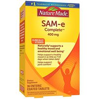 Nature Made SAM-e Complete 400 mg Tablets, 36 Count Value Size, Supports a Healthy Mood & Joint Comfort† (Packaging May Vary)