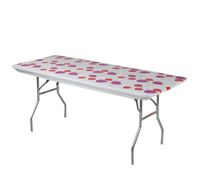 Kwik-Covers 6' Rectangle Plastic Table Covers 30" x 72", Bundle of 5 (Celebration)