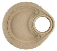 World Centric Compostable Bagasse 9 Inch Plant Fiber Party Plates w/Drink Cup Holder (Package of 200)