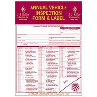J.J. Keller - Annual Vehicle Inspection Report and Label, pack of 10