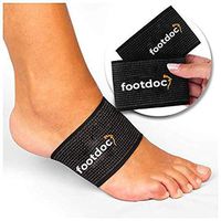 FOOTDOC Compression Copper Arch Support Brace - 2 Plantar Fasciitis Sleeves for Pain Relief, Heel Spurs and Flat Feet (S/M)