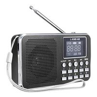 Black Portable Mini Multifunctional LED Display Digital Media Speaker with AM/FM Radio USB TF Slot