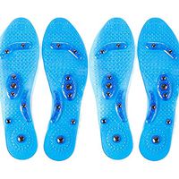 LvBo 2 Pairs Massaging Insoles Acupressure Magnetic Massage Foot Therapy Reflexology Pain Relief Shoe Insoles Washable Blue (Man US (6-13))