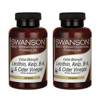 Swanson Extra Strength Lecithin Kelp B-6 & Cider Vinegar 120 Tabs (2 Pack)