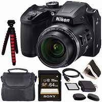 Nikon COOLPIX B500 Digital Camera (Black) 26506 + Sony 64GB UHS-I SDXC Memory Card (Class 10) + Flexible 12" Tripod + Small Soft Carrying Case + HDMI Cable + Card Reader + Memory Card Wallet Bundle