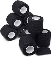 Self Adherent Cohesive Wrap Bandages (10-Pack) 2in-Wide 5yds Self Adhesive Non Woven Bandage Rolls - Black Athletic Tape for Wrist - Breathable Athletic Tape - Stretch Wrap Roll - Ankle Tape