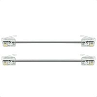 (2 Pack) 3 Inch Telephone Cord Short RJ11 6P4C Male to Male