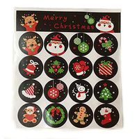 EORTA 480 Pieces Paper Sticker Merry Christmas Badge Round 3 cm Decorative Tags Envelope/Bag Seal Wrapping Sticker for Party, Art Craft, Gift, Card, Bakery Cake Pakaging, Scrapbook