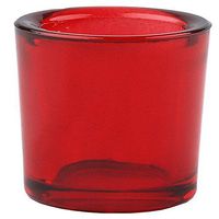 Bluecorn Beeswax Heavy Glass Votive and Tea Light Candle Holders (1, Red)