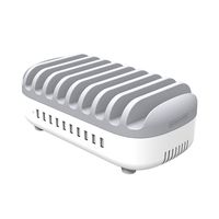 10 Ports Charging Station for Multiple Device, NTONPOWER ETL Listed USB Charging Dock Phone/Tablets Organizer for 10 iPads (2.4A Each, 24A in Total) / Apple Products/Kindle and More