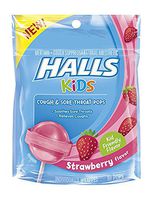 Halls Kids Cough and Sore Throat Pops, Strawberry, 10 Little Pops (Pack of 2)