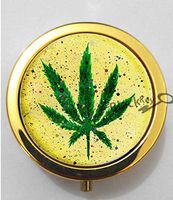 BlackKey Multicolor Marijuana Weed Leaf 3-Compartment Decorative Pocket Gift Box Case Organizer for Pill, Color 2-330