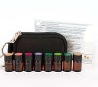 Essential Oil Pocket Doctor 2 Keychain Kit w/Clary Sage, Geranium, Bergamot, Rosemary, Grapefruit, Eucalyptus, Clove & Basil in (8) 2ml Drams by Davina