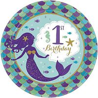 Mermaid 'Mermaid Wishes' 1st Birthday Small Paper Plates (8ct)