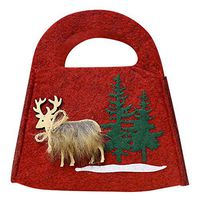 Loneflash Christmas Candy Bags, Christmas Felt Candy Bag Portable Christmas Elk Pattern Gift Home Decor Pouch Party Storage (C)
