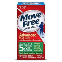 Move Free Advanced Plus MSM, 120 tablets - Joint Health Supplement with Glucosamine and Chondroitin (Pack of 4) 