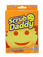 Scrub Daddy The Original FlexTexture Sponge, Soft in Warm Water, Firm in Cold, Deep Cleaning, Dishwasher Safe, Multi-use, Scratch Free, Odor Resistant, Functional, Ergonomic, 1ct
