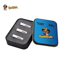 Glass Filter Tip, Round and Flat Mouth, Black and White, 3 Packs (Blue)