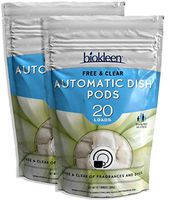 Biokleen Automatic Natural Dish Pods - 40 Pods - Dishwasher Detergent, Concentrated, Phosphate & Chlorine Free, Eco-Friendly, Non-Toxic, Free & Clear, 40 Pods