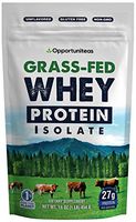 Grass Fed Whey Protein Powder Isolate - Unflavored + Cold Processed + Undenatured - Pure Wisconsin Grass-Fed Protein for Shake, Smoothie, Drink, or Food - Natural + Non GMO + No Gluten - 1 Pound
