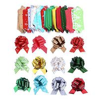 Hosfairy 12pcs Pull String Bows for Wedding Party Christmas Holiday Present Decoration (Assorted Color)