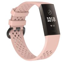 elecfan Silicone Watch Bands for Fitbit Charge 3, with Buckles Durable Watch Strap Waterproof Sports Running Swimming Watch Strap 6.5-9 inches for Fitbit Charge 3, Large, Pink