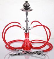 4 hose 23" Habibi Red Hookah Shisha Nargila water glass vase pipes smoke sale