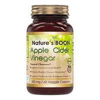 Nature's Boon Premium Quality Apple Cider Vinegar 500 mg, 60 Veggie Capsules (Glass Bottle) -Supports Healthy Digestion -Supports Healthy Weight Management -Natural Cleanser
