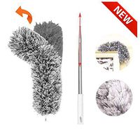 Getace Telescopic Extendable Duster,Cobweb Duster with Stainless Steel Extension Pole Reach 30" - 110",Fluffy Feather Duster, Dust Anti Static Flexible Long Handled Duster for Interior Roof