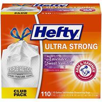 Hefty Ultra Strong Tall Kitchen Trash Bags - Lavender & Sweet Vanilla, 13 Gallon, 110 Count (Pack of 1)
