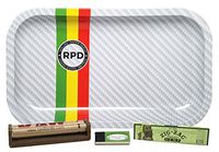 Zig Zag Organic Hemp King Size, RAW 110mm Roller and Quintessential Organic Hemp Tips with Rolling Paper Depot Rolling Tray (Frost Racer) - 4 Item Bundle