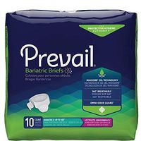Prevail Bariatric Incontinence Briefs, Ultimate Absorbency, Size B, 10 Count (Single Pack)
