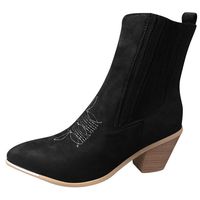 Boots for Women, Women's Boot Ladies Western Booties Leather Pointed Toe Fashion Rome Ladies Shoes Footwear Costume Boots