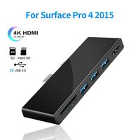 Surfacekit Surface Pro 4 Docking Station, Read SD/Micro SD Card, USB Hub for Surface Pro 4 with 4K HDMI, USB 3.0 x 3. USB Adapter for The 4th-gen Surface Pro 2015