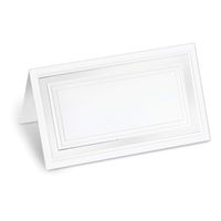 PaperDirect White 38lb Cover Stock Folded Place Cards with White Foil Border, Micro-Perforated, 2" x 3 1/2", 100/Pack, Laser and Inkjet Compatible