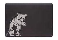 Cat - Whatcha Doin? - I Can Haz? - Laptop Decal (5.5" w x 6" h) (Color Variations Available) (Matte Silver)